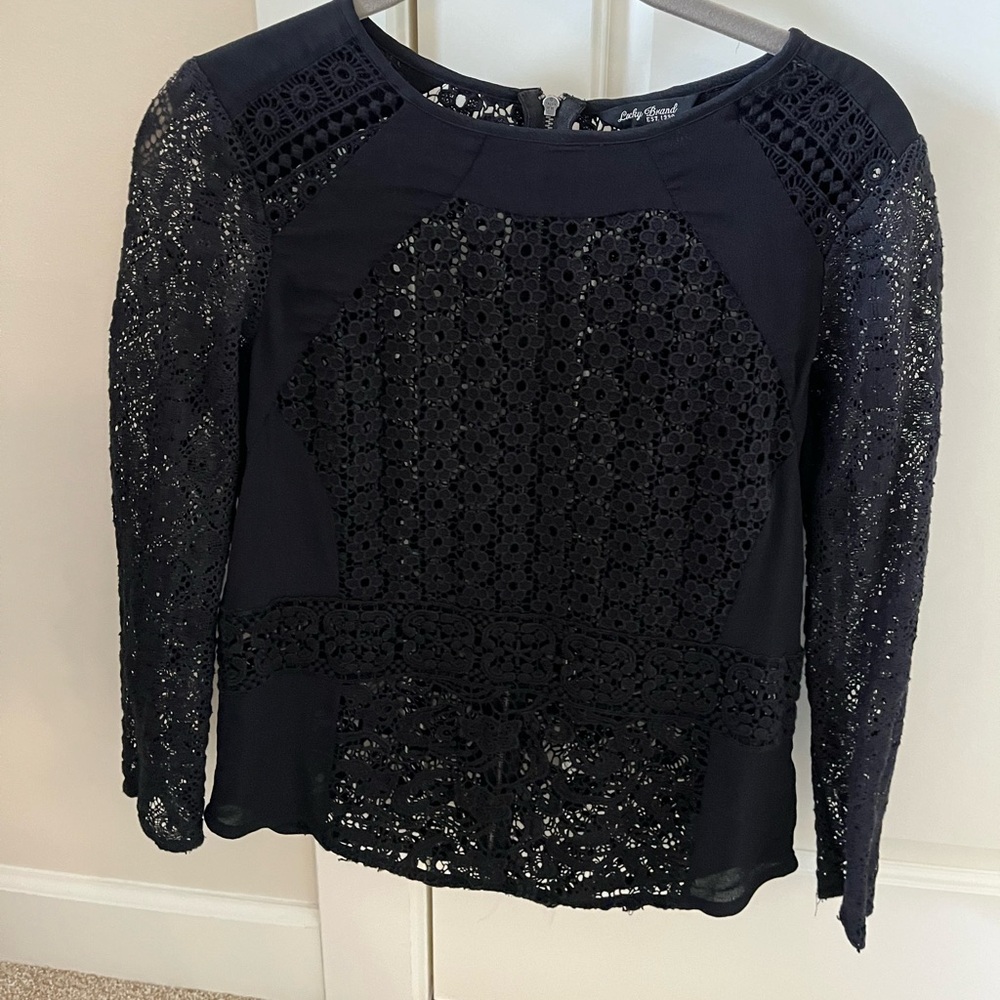 Lucky brand black lace top